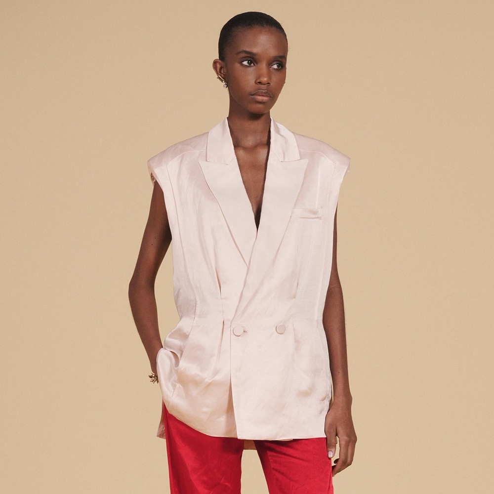 Zara Pink Double-Breasted Vest